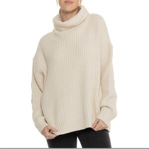Free People Cozy Cream Turtleneck Sweater